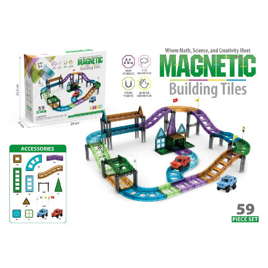 Pista Magnética de Autos – Set de Construcción Educativo STEM de 59 Piezas