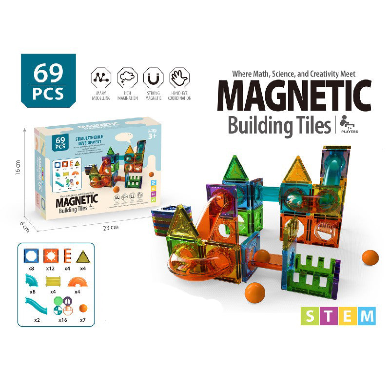 Set Magnético de Construcción con Pelotas – 69 Piezas Educativas STEM