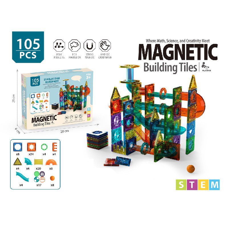 Set Magnético de Construcción Avanzada con Pelotas – 105 Piezas Educativas STEM
