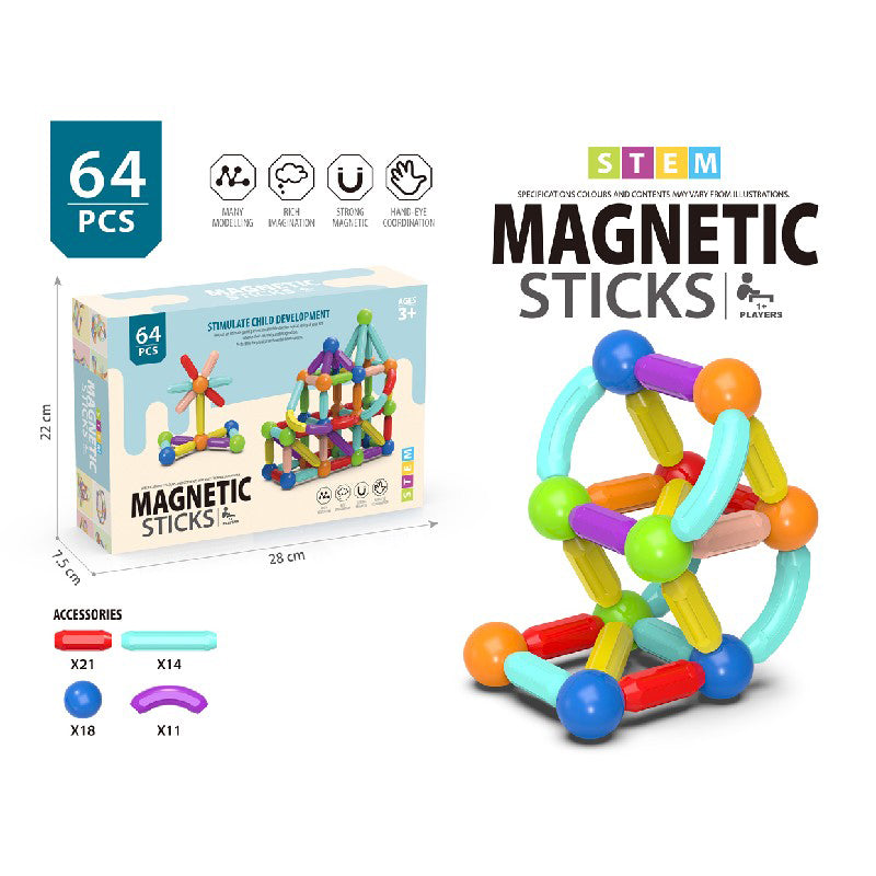 Set de Construcción STICKS Magnético – 64 Piezas STEM