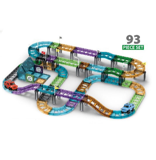 Pista de Autos con Piezas Magnéticas – Set de Construcción STEM 93 Pieza