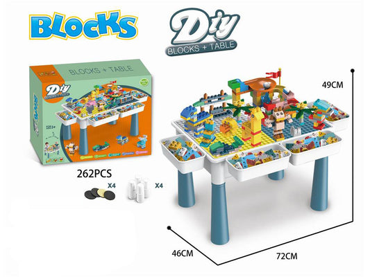 Mesa de Bloques Didáctica 2 en 1 con 262 Piezas