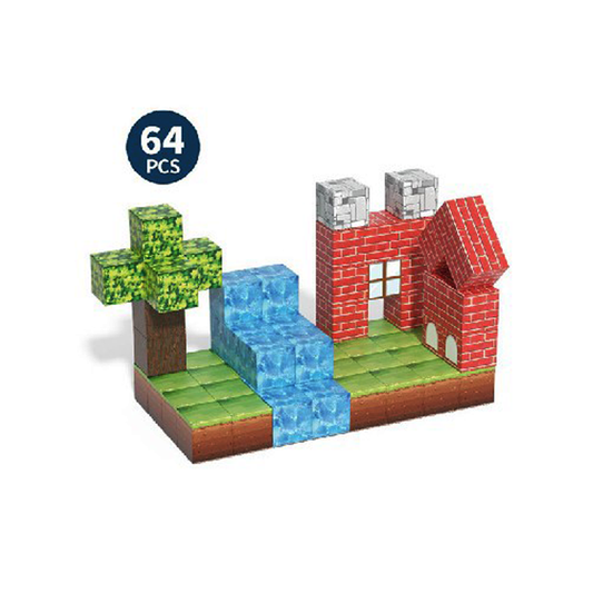Set de Bloques Magneticos Temáticos “Mi Primer Mundo” – 64 Piezas